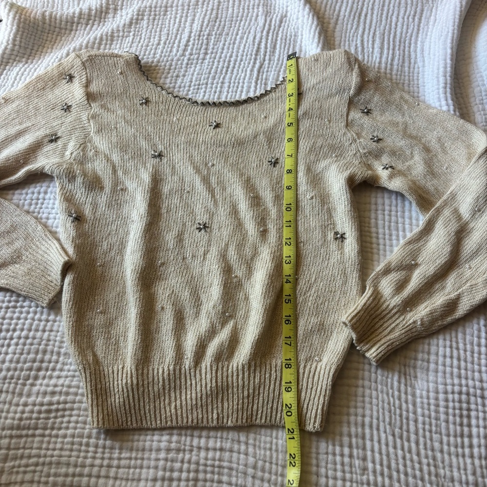 Vintage Chloe Style Silk/Angora/wool embellished sweater - Picture 2 of 5